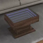 Măsuță de cafea cu LED stejar maro 70x50x45 cm lemn prelucrat GartenMobel Dekor