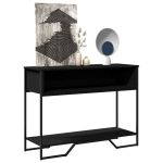Măsuță consolă, negru, 100x35x74,5 cm, lemn prelucrat GartenMobel Dekor