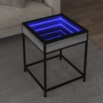 Măsuță de cafea cu LED infinity, gri sonoma, 40x40x51 cm GartenMobel Dekor