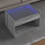 Măsuță de cafea cu LED infinity, gri sonoma, 70x50x50 cm GartenMobel Dekor