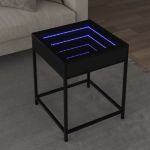 Măsuță de cafea cu LED infinity, negru, 40x40x51 cm GartenMobel Dekor