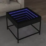 Măsuță de cafea cu LED infinity, negru, 50x50x41 cm GartenMobel Dekor