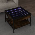 Măsuță de cafea cu LED infinity, stejar fumuriu, 50x50x38 cm GartenMobel Dekor