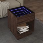 Măsuță de cafea cu LED infinity, stejar maro, 40x40x50 cm GartenMobel Dekor
