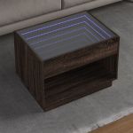 Măsuță de cafea cu LED infinity, stejar maro, 70x50x50 cm GartenMobel Dekor