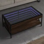Măsuță de cafea cu LED infinity, stejar maro, 90x50x38 cm GartenMobel Dekor