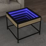 Măsuță de cafea cu LED infinity, stejar sonoma, 50x50x41 cm GartenMobel Dekor