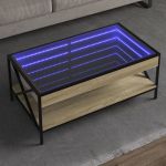 Măsuță de cafea cu LED infinity, stejar sonoma, 90x50x38 cm GartenMobel Dekor