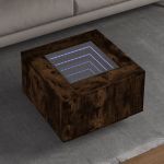 Măsuță de cafea cu LED stejar fumuriu 60x60x40cm lemn prelucrat GartenMobel Dekor