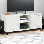 Dulap TV, alb, 100,5x39x43,5 cm, oțel laminat la rece GartenMobel Dekor