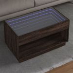 Măsuță de cafea cu LED infinity, stejar maro, 90x50x50 cm GartenMobel Dekor