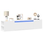 Dulap TV de perete cu lumini LED, alb, 180x31x39,5 cm GartenMobel Dekor