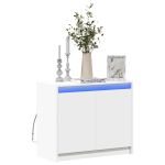 Dulap cu LED, alb, 72x34x61 cm, lemn prelucrat GartenMobel Dekor