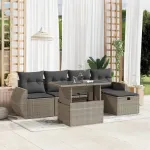 Set canapele de grădină cu perne, 6 piese gri deschis poliratan GartenMobel Dekor
