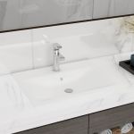 Chiuvetă baie lux orificiu robinet alb mat 60x46 cm ceramică GartenMobel Dekor