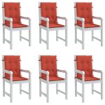 Perne scaun spătar scund 6 buc. melanj roșu 100x50x4 cm textil GartenMobel Dekor