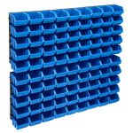 Set cutii depozitare, 96 piese, panouri perete, albastru&negru GartenMobel Dekor