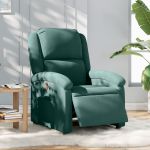 Fotoliu rabatabil electric, verde închis, catifea GartenMobel Dekor