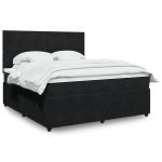 Pat box spring cu saltea, negru, 180x200 cm, catifea GartenMobel Dekor