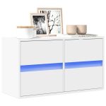 Comodă TV de perete cu lumini LED, alb, 80x31x45 cm GartenMobel Dekor