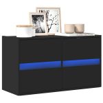Dulap TV de perete cu lumini LED negru 80x31x45 cm GartenMobel Dekor