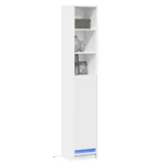 Dulap cu LED, alb, 36x32,5x200 cm, lemn prelucrat GartenMobel Dekor