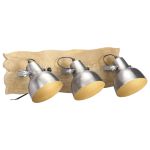 Lampă de perete industrială argintiu 68x23 cm lemn mango E27 GartenMobel Dekor