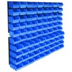 Set coșuri de depozitare 96 piese cu panouri de perete albastru GartenMobel Dekor
