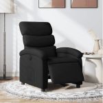 Fotoliu rabatabil electric, negru, material textil GartenMobel Dekor