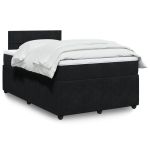 Pat box spring cu saltea, negru, 120x190 cm, catifea GartenMobel Dekor
