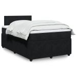 Pat box spring cu saltea, negru, 120x190 cm, catifea GartenMobel Dekor