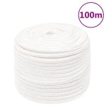 Frânghie de barcă, alb complet, 14 mm, 100 m, polipropilenă GartenMobel Dekor