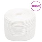 Frânghie de barcă, alb complet, 6 mm, 100 m, polipropilenă GartenMobel Dekor