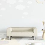 Canapea pentru copii, crem, 70x45x26,5 cm, catifea GartenMobel Dekor