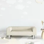 Canapea pentru copii, crem, 70x45x26,5 cm, catifea GartenMobel Dekor