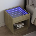 Noptieră cu LED infinity, stejar sonoma, 50x50x50 cm GartenMobel Dekor
