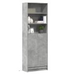 Dulap înalt cu LED gri beton 69x32,5x200 cm lemn prelucrat GartenMobel Dekor