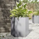 Jardinieră de grădină 46x40x45 cm oțel galvanizat hexagonal GartenMobel Dekor