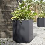 Jardinieră de grădină antracit 46x40x45 cm oțel hexagonal GartenMobel Dekor