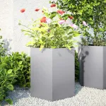 Jardinieră grădină 2 buc. 46x40x45cm oțel galvanizat hexagonală GartenMobel Dekor