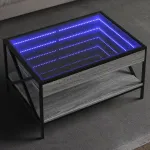 Măsuță de cafea cu LED infinity, gri sonoma, 70x50x38 cm GartenMobel Dekor