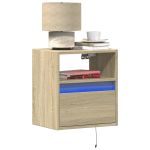 Comodă TV de perete cu LED, 2 buc. stejar sonoma, 41x31x45 cm GartenMobel Dekor