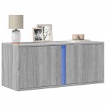 Comodă TV de perete cu lumini LED, gri sonoma, 80x31x35 cm GartenMobel Dekor