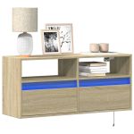 Comodă TV de perete cu lumini LED, stejar sonoma, 100x31x45 cm GartenMobel Dekor