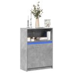 Dulap cu LED, gri beton, 72x34x100 cm, lemn prelucrat GartenMobel Dekor
