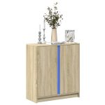 Dulap cu LED, stejar sonoma, 77x34x85 cm, lemn prelucrat GartenMobel Dekor