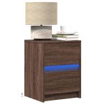 Noptiere cu lumini LED, 2 buc., stejar maro, lemn prelucrat GartenMobel Dekor