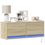 Comodă TV de perete cu lumini LED, stejar sonoma, 100x31x38 cm GartenMobel Dekor