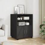 Dulap cu roți, negru, 60x48x81 cm, lemn prelucrat GartenMobel Dekor