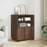 Dulap cu roți, stejar maro, 60x48x81 cm, lemn compozit GartenMobel Dekor
